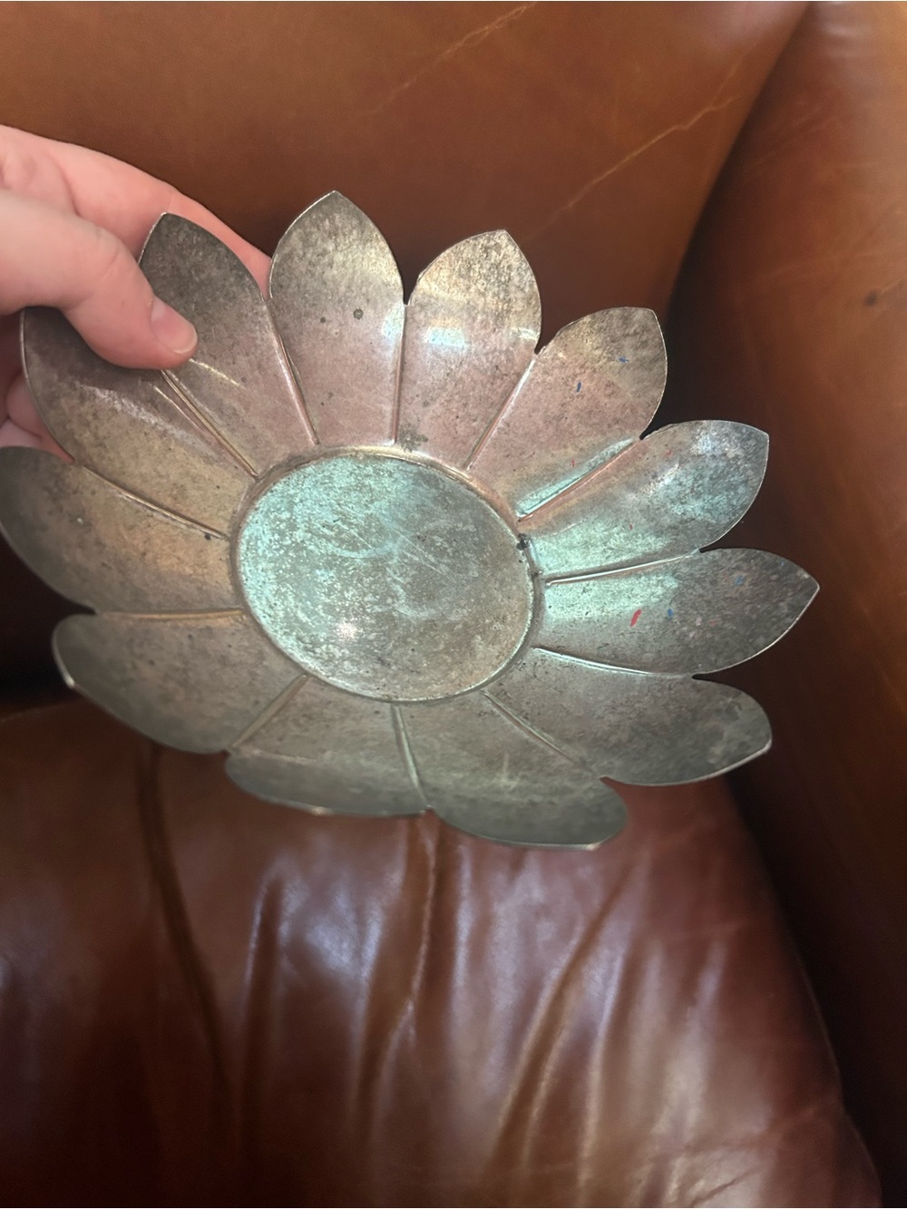 Metal Flower Wall Decor - Silver Patina